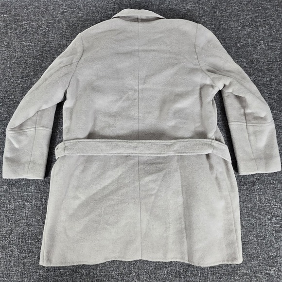 Lands End Women's Dove Grey Cream Belted Coat - Picture 2 of 9